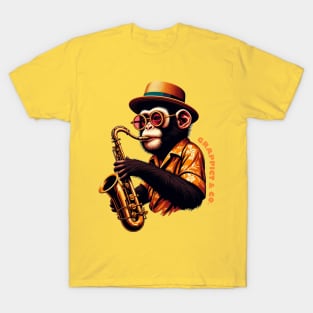 Monkey playing saxophone T-Shirt